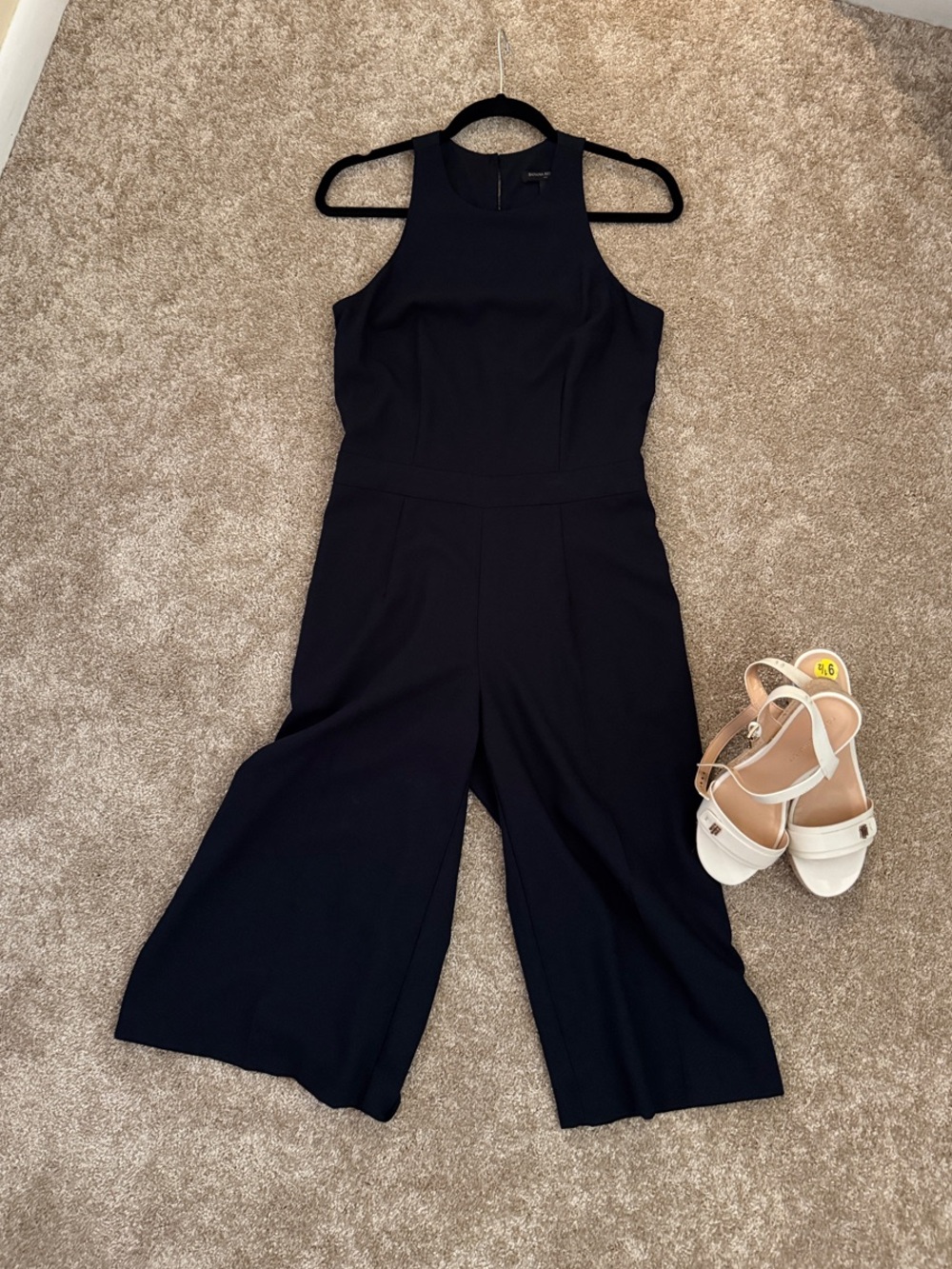 Sleeveless Navy Wide-Leg Jumpsuit